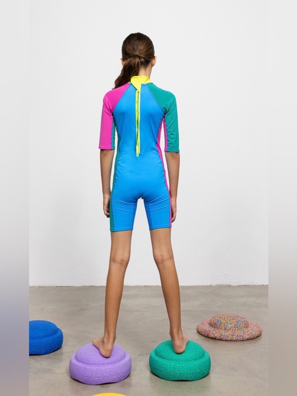 Hanna Anderson Rashguard Long Sleeve Swimsuit One Piece Rainbow , 14-16 years